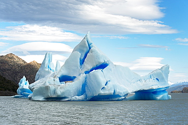 Grey Glacier And Grey Lake, Torres Del Paine National Park, Torres Del Paine, Magallanes And Antartica Chilena Region, Chile