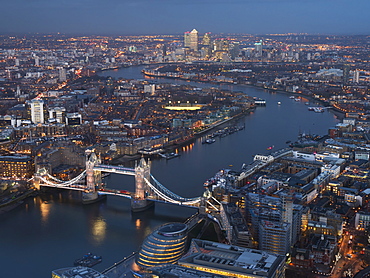 Cityscape And The River Thames, London, England