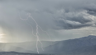 Lightning Strike In The Mountains Surrounding Cochabamba, Cochabamba, Bolivia