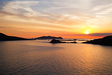 Sunset Over Blasket Islands, Near Dunquin, Dingle, County Kerry, Ireland