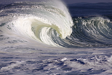 Hawaii, Oahu, Large Powerful, White Wave On Northshore.