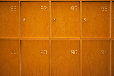 Numbered Wooden Lockers, Stockholm, Uppland, Sweden