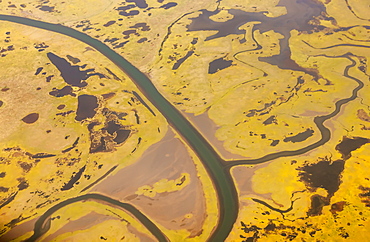 Aerial View Of Wetlands And Tundra Along The Noatak River Delta, Noatak, Alaska, United States Of America