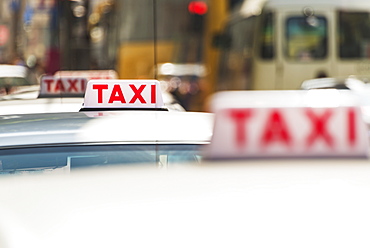 Taxis Waiting, Kowloon, Hong Kong, China