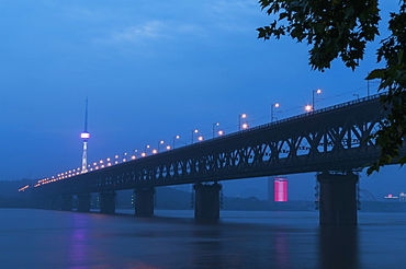 Wuhan Bridge And Yangtze River, Wuhan, Hubei Province, China