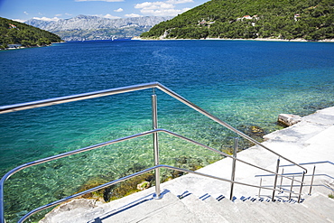 Steps To A Platform For Swimming In The Adriatic Sea, Pucisca, Brac, Croatia