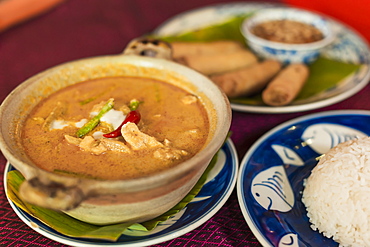 Spring Rolls And Curry, Khmer Style, Siem Reap, Cambodia