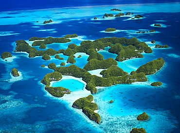 Aerial View Of World Heritage Listed Palau Islands, Micronesia