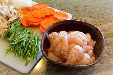 Food Chopped And Ready For Meal Preparation, Nanoose Bay, British Columbia, Canada