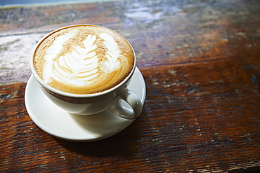 Latte In Lower East Side Coffee Shop, Manhattan, New York City, New York, United States Of America