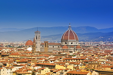 Skyline Of Florence, Italy Showing The Dome Of The Cathedral Of Santa Maria Del Fiore, Florence, Italy