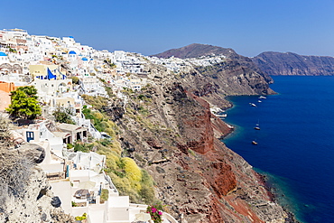 Rugged Cliffs Of A Greek Island, Santorini, Greece