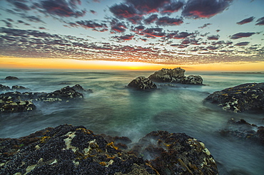 Red Clouds Of Sunset Over The Ocean Along The Coast Of South Africa Near Hondeklip Bay, Namakwa, South Africa