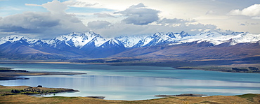 Lake Tekapo, With Snow Covered Mountains, Tekapo, New Zealand