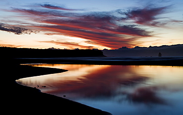 Sunset At Rapahoe Beach On The West Coast, South Island, New Zealand