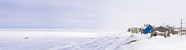 Panorama Of Barrow And The Coast On An Overcast Winter Day, North Slope, Arctic Alaska