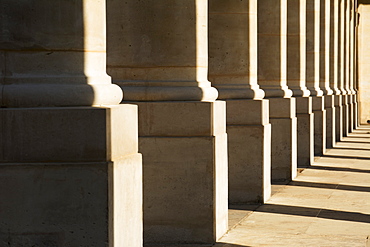 A Row Of Pillars At Palais Royal Form An Interesting Pattern, Paris, France