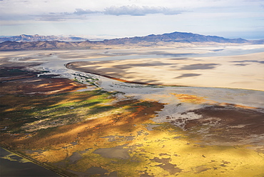 Great Salt Lake Viewed From A Commercial Flight, Salt Lake City, Utah, United States Of America