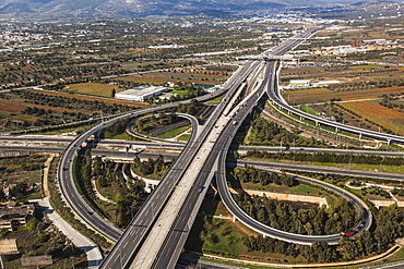 Aerial View Of A Highway, Greece