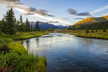 The Lapie River Flows Through The Wilderness Along The South Canol Road, Yukon, Canada