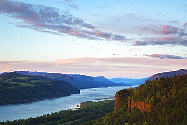 Columbia River At Sunset, Oregon, United States Of America