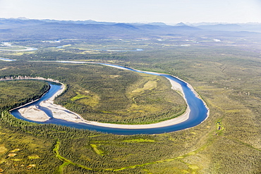 Aerial View Of The Foothills Of The Brooks Range Junction Of The Koyukuk And John Rivers, Brooks Range, Alaska, United States Of America