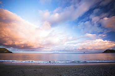 A Sunset On A Northern Coromandel Beach Of Port Jackson, Waikato, New Zealand