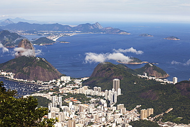 View Of Rio And Sugarloaf Mountain From Christ The Redeemer Statue, Corcovado Mountain, Tijaca National Park, Rio De Janeiro, Brazil