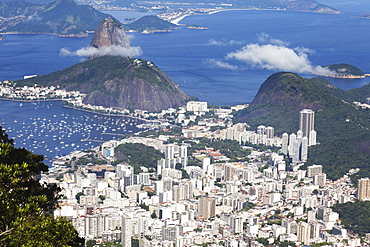 View Of Rio And Sugarloaf Mountain From Christ The Redeemer Statue, Corcovado Mountain, Tijaca National Park, Rio De Janeiro, Brazil