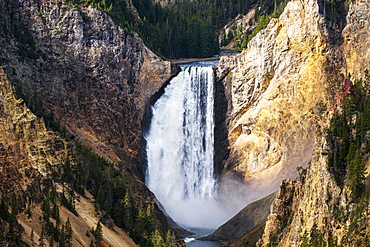 Waterfall From The Yellowstone River, Yellowstone National Park, Wyoming, United States Of America