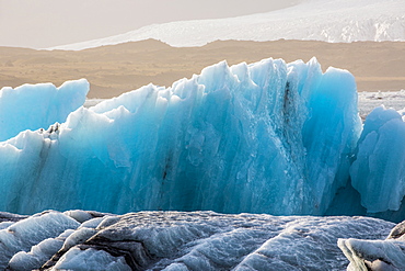 Blue Icebergs In The Ice Lagoon Of Jokulsarlon Along Iceland's South Coast, Iceland