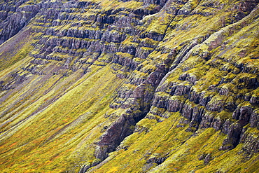 The Steep Sided Cliffs Of Icelands Westfjords Are Very Colourful In Any Season, Iceland