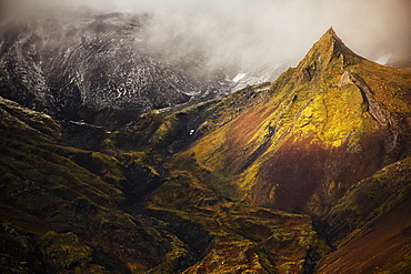 A Spire Of Rock Rises From The Flanks Of The Volcano On The Snaefellsness Peninsula, Iceland