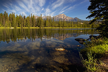 Jasper Park Lodge With Pyramid Mountain In The Distance, Jasper National Park, Alberta, Canada