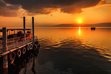 A Calm Settles On The Sea Of Galilee, Just After A Storm, Galilee, Israel