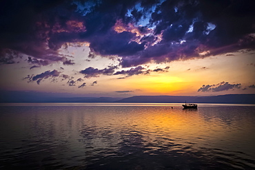 A Calm Settles On The Sea Of Galilee, Just After A Storm, Galilee, Israel