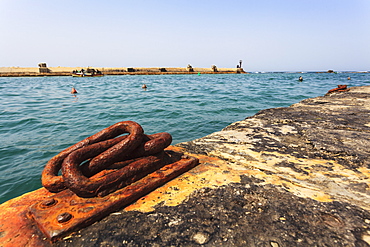 Rusted Metal Piece On The Pier At The Harbour, Joppa, Israel