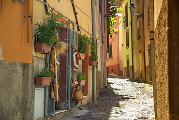 Traditional Products Hanging Outside A Shop, Bosa, Sardinia, Italy