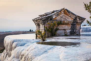 Tomb Submerged In A Travertine Pool In Hierapolis, Pamukkale, Turkey