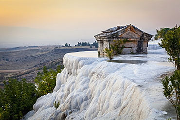 Tomb Submerged In A Travertine Pool In Hierapolis, Pamukkale, Turkey