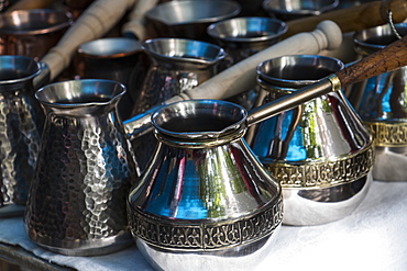 Armenian Coffee Pots For Sale At The Vernissage Market, Yerevan, Armenia