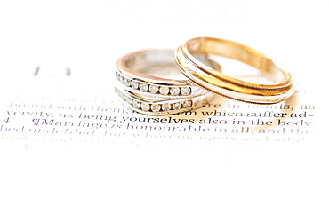 Wedding Bands Placed Over The Scripture Hebrews 13:4, Waco, Texas, United States Of America