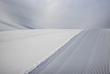 Grated Snow On A Hillside, Sunshine Ski Resort, Banff National Park, Banff, Alberta, Canada