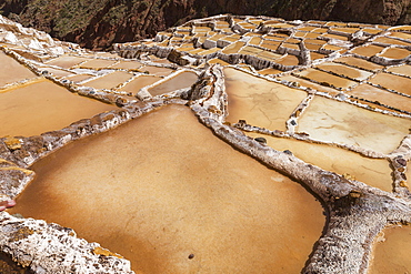 Family Owned Salt Ponds In Sacred Valley Near Urubama, Maras, Cusco, Peru