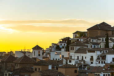 Beautiful Sunset In Albaicin Neighbourhood, Granada, Andalucia, Spain