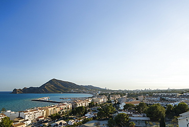 Altea Is A Beautiful Town In Costa Blanca, Landscape And Cityscape From The Top Of The Downtown, Altea, Alicante, Spain