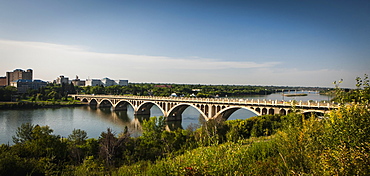 Bridge Crossing The South Saskatchewan River, Saskatoon, Saskatchewan, Canada