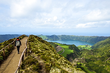 Panoramic View Of Sete Cidades, Ponta Delgada, Sao Miguel, Azores, Portugal