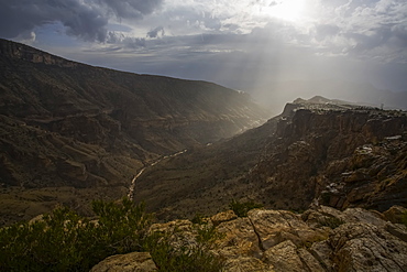 Mountain Landscape With Shaft Of Sunlight In The Jabal Akhdar