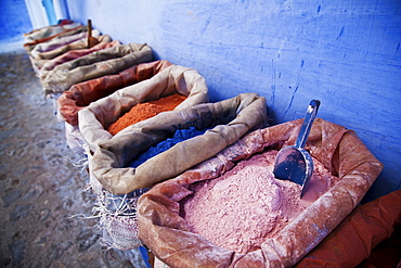 Spices In A Market In Chefchaouen Medina, Chefchaouen, Morocco